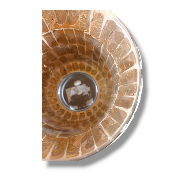 Gold Leaf Reflective Mosaic Glass Vase Mirror Mosaic Silver Glass Moroccan Clay - Picture 8 of 8